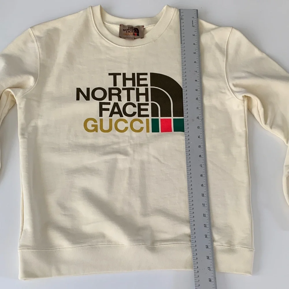 Gucci × The North Face Cream Logo Sweatshirt Size M – Rare Collab - Like New!